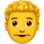 man: curly hair on Apple