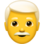 man: white hair on Apple