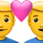 couple with heart: man, man on Apple
