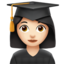 woman student: light skin tone on Apple