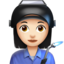 woman factory worker: light skin tone on Apple