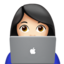 woman technologist: light skin tone on Apple