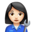 woman mechanic: light skin tone on Apple