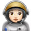 woman astronaut: light skin tone on Apple