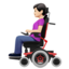 woman in motorized wheelchair: light skin tone on Apple