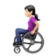 woman in manual wheelchair: light skin tone on Apple