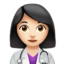 woman health worker: light skin tone on Apple