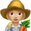 woman farmer: medium-light skin tone on Apple