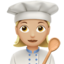 woman cook: medium-light skin tone on Apple