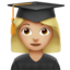 woman student: medium-light skin tone on Apple