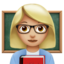 woman teacher: medium-light skin tone on Apple