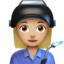 woman factory worker: medium-light skin tone on Apple