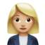 woman office worker: medium-light skin tone on Apple