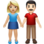 woman and man holding hands: medium-light skin tone, light skin tone on Apple