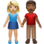 woman and man holding hands: medium-light skin tone, medium-dark skin tone on Apple