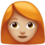 woman: medium-light skin tone, red hair on Apple
