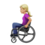 woman in manual wheelchair: medium-light skin tone on Apple