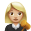 woman judge: medium-light skin tone on Apple