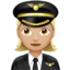 woman pilot: medium-light skin tone on Apple