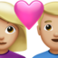 couple with heart: woman, man, medium-light skin tone on Apple