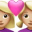 couple with heart: woman, woman, medium-light skin tone on Apple