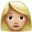 woman: medium-light skin tone on Apple