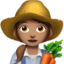 woman farmer: medium skin tone on Apple
