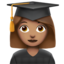 woman student: medium skin tone on Apple