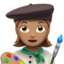 woman artist: medium skin tone on Apple