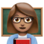 woman teacher: medium skin tone on Apple