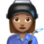 woman factory worker: medium skin tone on Apple
