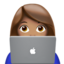 woman technologist: medium skin tone on Apple