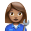 woman mechanic: medium skin tone on Apple