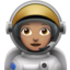 woman astronaut: medium skin tone on Apple