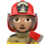 woman firefighter: medium skin tone on Apple