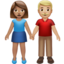woman and man holding hands: medium skin tone, medium-light skin tone on Apple