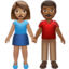 woman and man holding hands: medium skin tone, medium-dark skin tone on Apple
