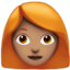 woman: medium skin tone, red hair on Apple
