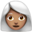 woman: medium skin tone, white hair on Apple