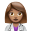 woman health worker: medium skin tone on Apple
