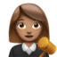 woman judge: medium skin tone on Apple