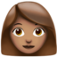 woman: medium skin tone on Apple