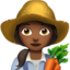 woman farmer: medium-dark skin tone on Apple