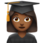 woman student: medium-dark skin tone on Apple