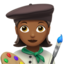 woman artist: medium-dark skin tone on Apple
