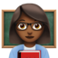 woman teacher: medium-dark skin tone on Apple