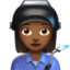 woman factory worker: medium-dark skin tone on Apple