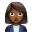 woman office worker: medium-dark skin tone on Apple