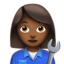 woman mechanic: medium-dark skin tone on Apple