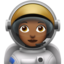 woman astronaut: medium-dark skin tone on Apple